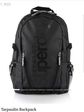 Superdry Black Tarpaulin Logo Backpack